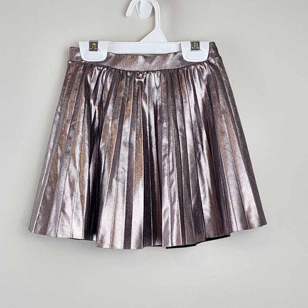 Zara pleated mini skirt sz 6 girls metallic